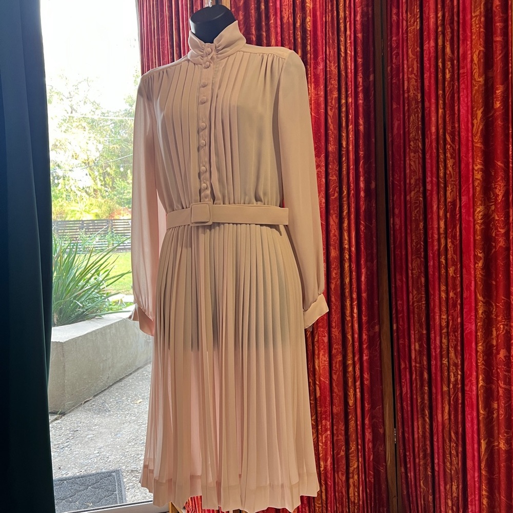 Vintage button up chiffon dress, NWT